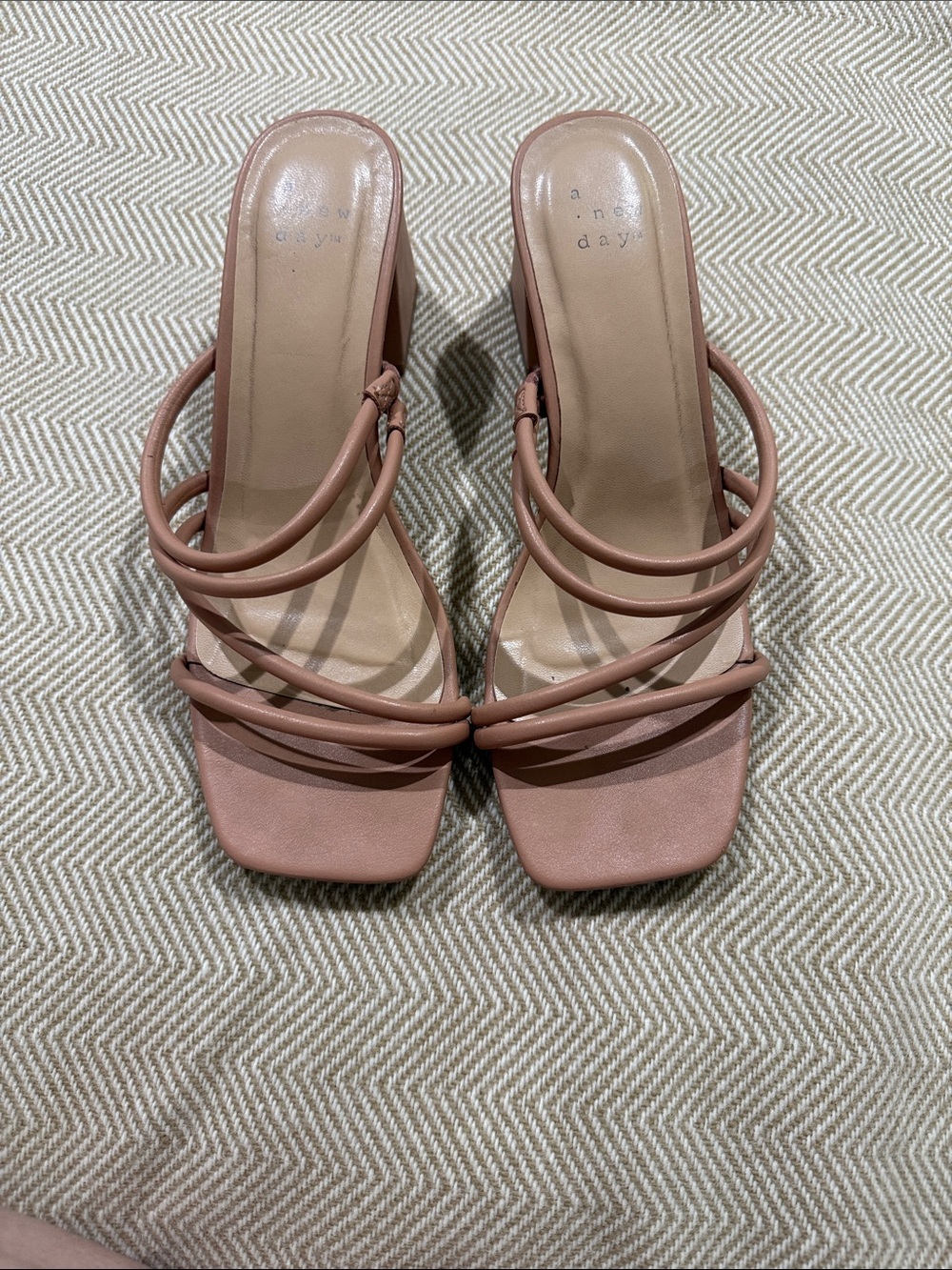 a new day Nude Square-Toe Heels